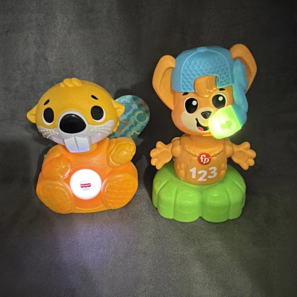 Fisher-Price Linkimals SMALL Opposites Fox & Boppin' Beaver Musical Toys